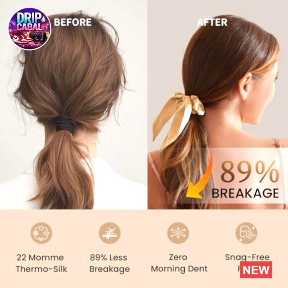Mulberry Silk Hair Ties 3-Pack No Damage Bunny Ear Scrunchies Women Girls main image 4